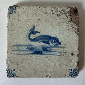 Antiek Tegel (3) - Delft, Plateelbakkerij - Antiek -
