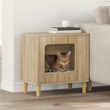 vidaXL Kattenhuis Sonoma Eiken 51 x 30 x 52 cm Bewerkt hout, Verzenden, Nieuw