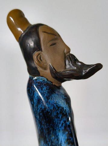Figuur - Gemerkt en gesigneerd Beeld - Keramiek, Glazuur -