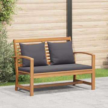 vidaXL Tuinbank en Tafelset met Kussen 2 Stuk Bruin en, Tuin en Terras, Verzenden, Nieuw