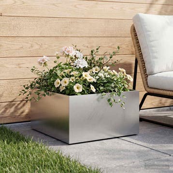 vidaXL Plantenbak zilver 60 x 60 x 30 cm Gegalvaniseerd, Verzenden, Nieuw