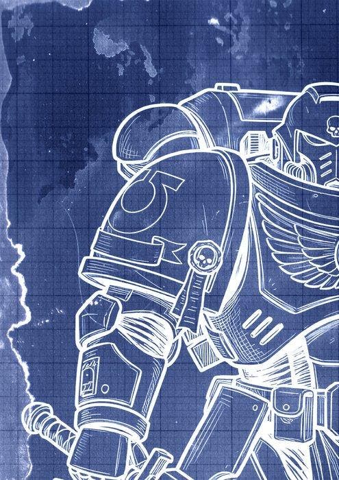 Boriani - Warhammer , blueprint cyanotype edition 1/25, Consoles de jeu & Jeux vidéo, Consoles de jeu | Accessoires Autre