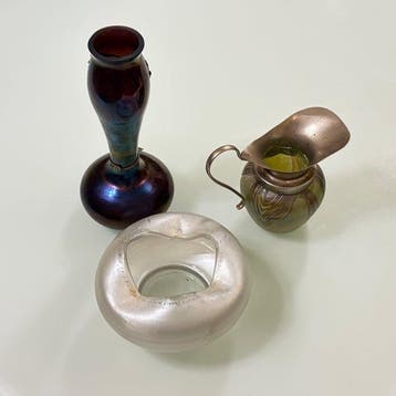 Loetz - Vaas (3) - Glas, Metaal, Gekleurd glas - Verzameling, Antiek en Kunst