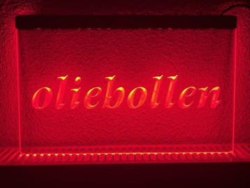 Oliebollen oliebol neon bord lamp LED verlichting reclame li, Verzenden, Nieuw