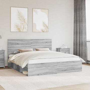 vidaXL Bedframe Grijs Sonoma 180 x 200 cm Massief grenenhout, Verzenden, Nieuw