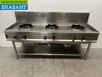 Table de wok Nayati en acier inoxydable, cuisinière à wok à, Verzenden