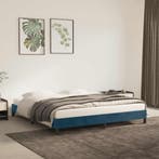 vidaXL Bedframe zonder matras 160x200 cm fluweel donkerblauw, Maison & Meubles, Verzenden