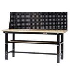 Werkbank zwart 200 cm met hardhouten blad en, Ophalen of Verzenden, Nieuw
