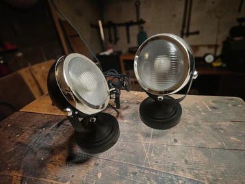 Bureaulamp (2) - Staal, Chroom - retro koplamp