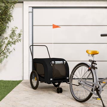 vidaXL Hondenfietstrailer oxford stof en ijzer zwart, Verzenden