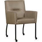 Leren eetkamerstoel Lucky - Granada Taupe (taupe/bruin), Huis en Inrichting, Stoelen, Nieuw, Leer, Ophalen of Verzenden, Eén