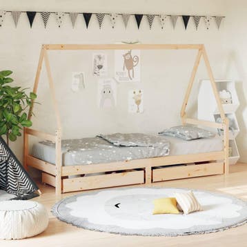 vidaXL Kinderbedframe 90x200 cm massief grenenhout, Verzenden