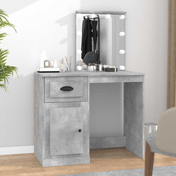 vidaXL Kaptafel met LED 90x50x132,5 cm bewerkt hout, Huis en Inrichting, Tafels | Kaptafels, Nieuw, Verzenden