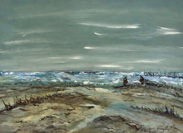 Gilles Grangilles (1952) - Scène de marée basse sur le