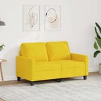 vidaXL Tweezitsbank / zetel 120 cm stof lichtgeel, Verzenden