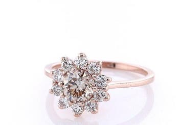 Zonder minimumprijs - Ring - 14 karaat Roségoud - 1.07ct., Nieuw