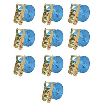 vidaXL Spanbanden 2 ton 6mx38mm blauw 10 st, Verzenden
