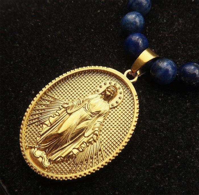 Lapis lazuli - Bescherming van de Koningin der Hemelen -, Antiquités & Art, Antiquités | Livres & Manuscrits