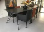 Set van 6 leren kuip eetkamerstoelen - met wieltjes -, Ophalen of Verzenden, Nieuw, Eén