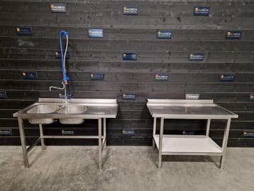 Aan- en afvoertafel | wastafel | RVS | horeca
