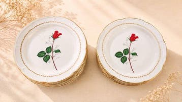 Décor « Rose rouge » - Compagnie Générale de Porcelaine