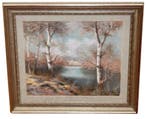 Josep Mas i Pou (1926-1995) - Invierno junto al lago