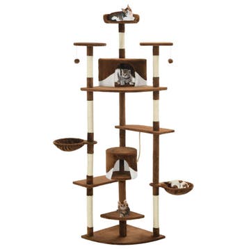 vidaXL Kattenkrabpaal met sisal krabpalen 203 cm bruin en, Verzenden, Nieuw