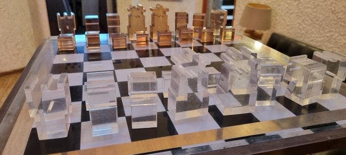 Schaakspel - Messing, Antiquités & Art, Curiosités & Brocante