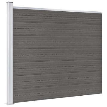 vidaXL Schuttingpaneel 175x146 cm HKC grijs, Verzenden