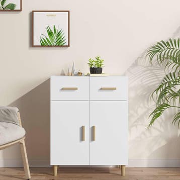 vidaXL Dressoir 69,5x34x89 cm bewerkt hout wit, Verzenden, Nieuw