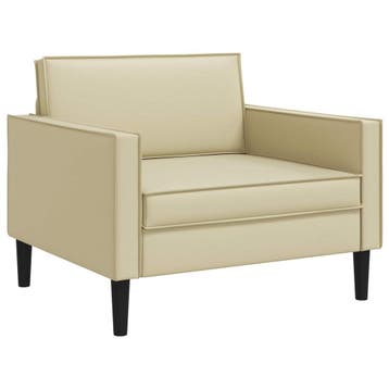 vidaXL XL fauteuil Crèmekleurig Kunstleer, Verzenden, Nieuw