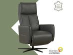Leren elektrisch relaxfauteuil Honor - Massif Antracite, Ophalen of Verzenden, Nieuw
