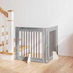 vidaXL Hondenhek met standaarden 2 pcs Grijs sonoma 80 x 80, Verzenden