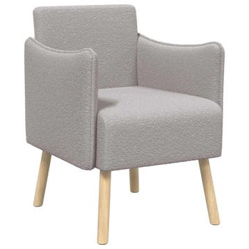 vidaXL Accentstoel Lichtgrijs Bouclé, Verzenden, Nieuw