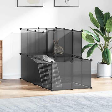 vidaXL Dierenhok klein 142x74x93 cm polypropeen en staal, Dieren en Toebehoren, Verzenden, Nieuw