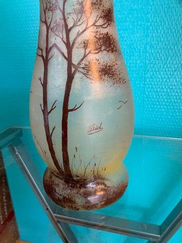 Vaas - Glas - Vaas gesigneerd Did, Antiek en Kunst