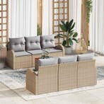 vidaXL Tuinbank Set met opslag 7 pcs Beige en Lichtgrijs, Verzenden