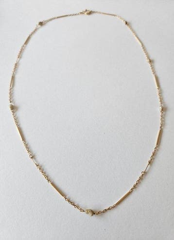 Halsketting - 19.2 kt. Geel goud Parel, Handtassen en Accessoires, Kettingen, Nieuw