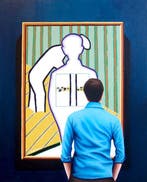 Gerard Boersma (1976) - Vader En Zoon (painting of man, Antiek en Kunst