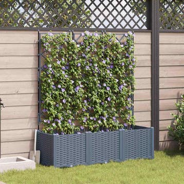 vidaXL Plantenbak 3 st Lichtgrijs 120 x 40 x 143 cm PP, Verzenden, Nieuw