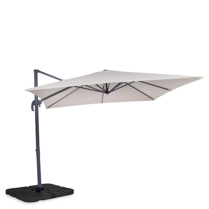 Zweefparasol Pisogne 300x300cm – Premium parasol – Beige |, Tuin en Terras, Parasols, Nieuw, Verzenden