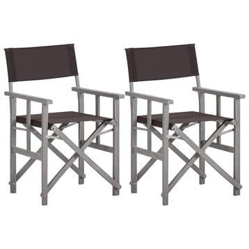 vidaXL Regisseursstoelen 2 st massief acaciahout, Verzenden, Nieuw