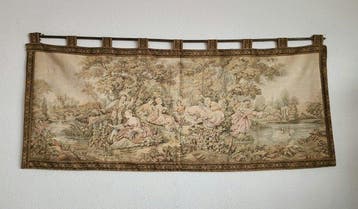 Ländlich-romantische Gallant-Szene Gartenlandschaft in