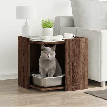 vidaXL Kattenbakomheining Bruin eiken 53 x 53 x 51 cm, Verzenden