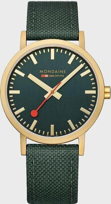 Mondaine - Swiss Made - Gold - Railway Official - NEW - Sans, Handtassen en Accessoires, Horloges | Heren, Nieuw