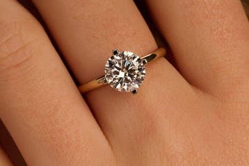 Ring - 14 karaat Geel goud, Rhodium geplateerd - 2.09ct. tw.