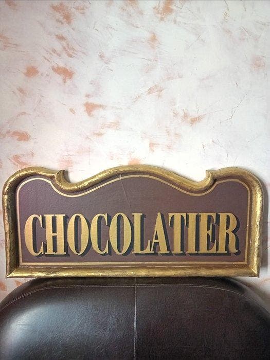 Enseigne Chocolatier - Enseigne publicitaire - Bois, Antiquités & Art, Curiosités & Brocante