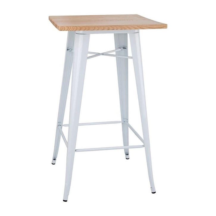 Statafel | BISTRO | Hout/Staal | Essenhout Blad | Wit Frame, Articles professionnels, Horeca | Équipement de cuisine, Envoi