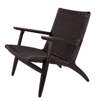 Lounge stoel Easy Chair zwart, Maison & Meubles, Verzenden
