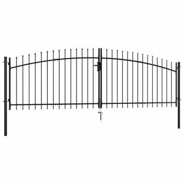 vidaXL Dubbele deur hekpoort Woerden met speerpunt 400x174,5, Tuin en Terras, Verzenden, Nieuw